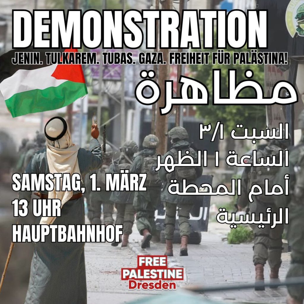DRESDEN: Demonstration \"Freiheit für Palästina\"