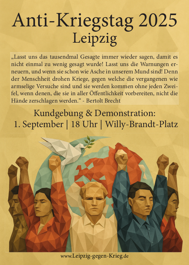 LEIPZIG: Kundgebung und Demonstration zum Antikriegsrtag