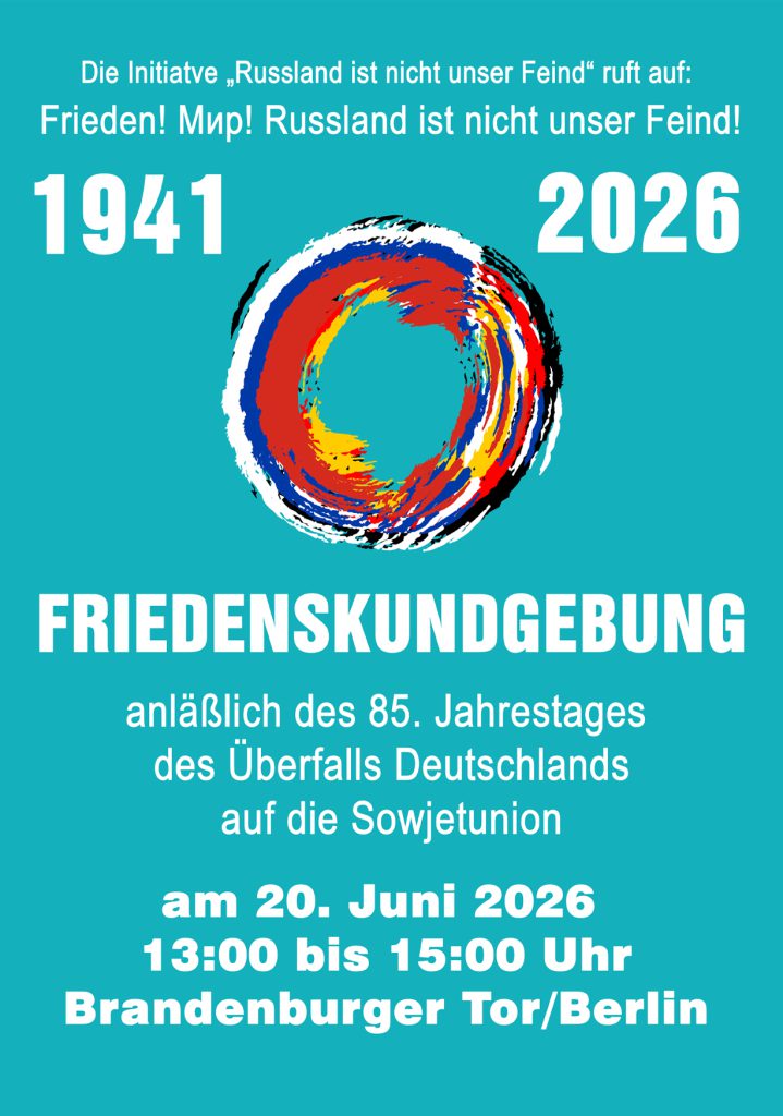 BERLIN: Friedenskundgebung \"Russland ist nicht unser Feind!\"