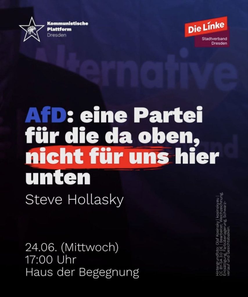 DRESDEN: \"AfD: eine Partei für die da oben, nicht für uns hier unten\"