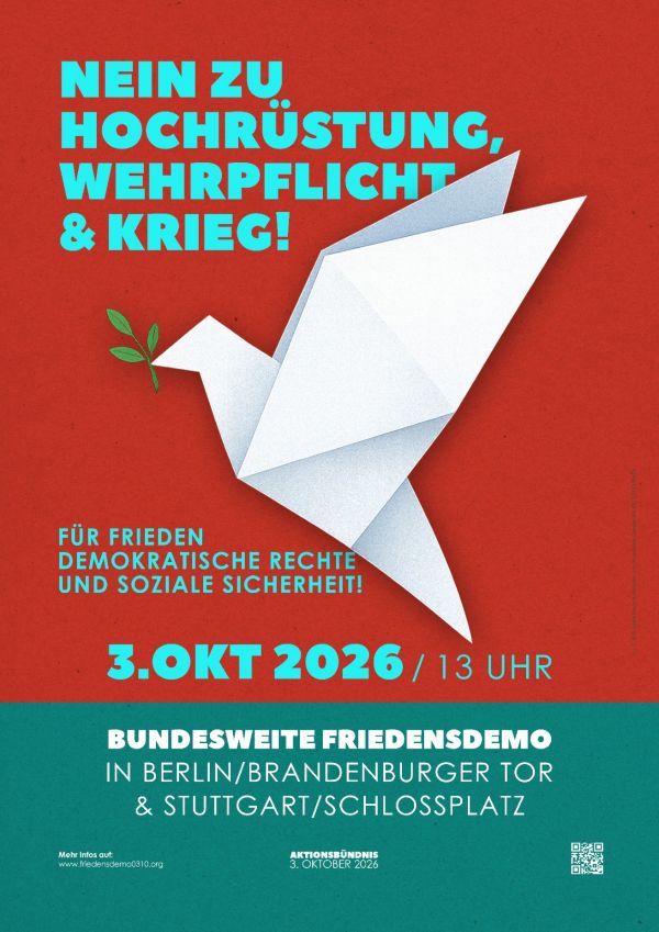 BERLIN/STUTTGART: \"Nein zu Hochrüstung, Wehrpflicht und Krieg!\"