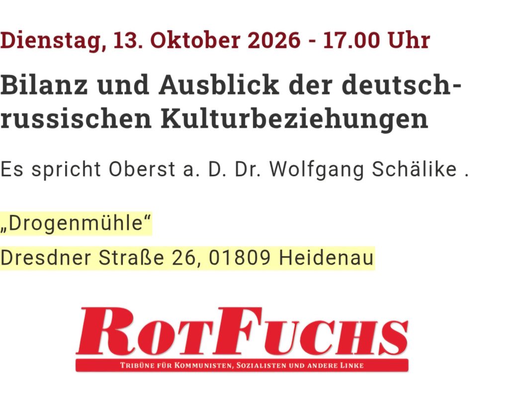 HEIDENAU: Vortrag: \"Bilanz und Ausblick der deutsch- russischen Kulturbeziehungen\"